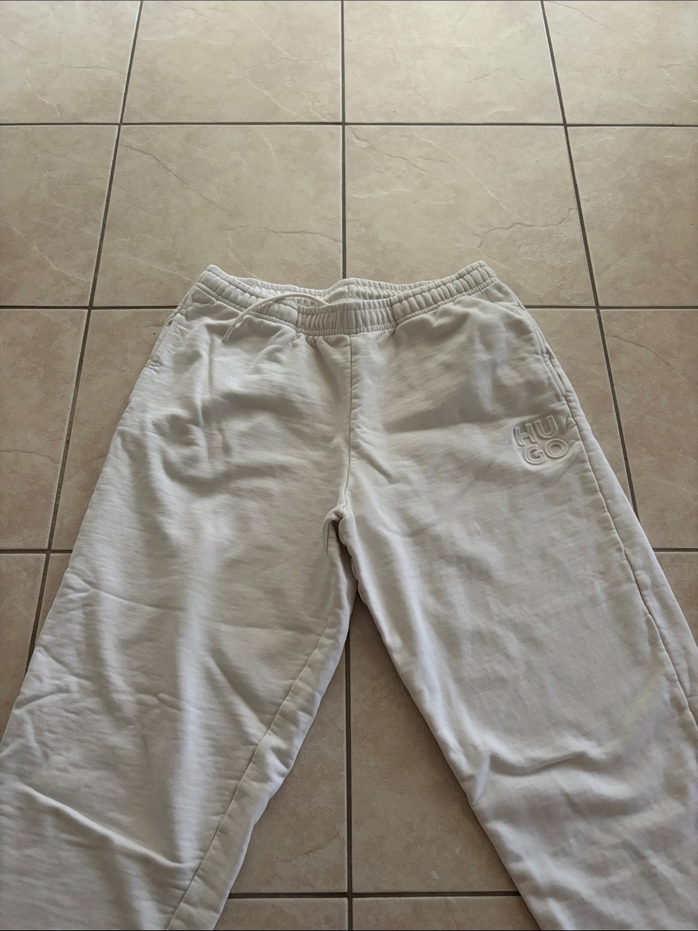 HUGO Off-White Logo Sweatpants